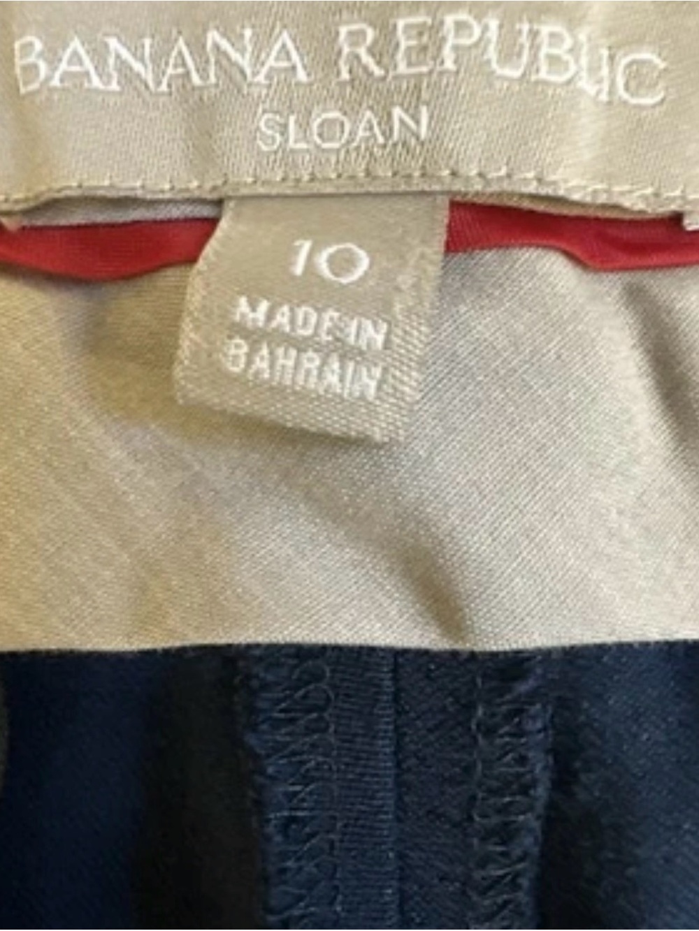 Banana Republic 10 Pants Navy Blue Sloan Slim Ankle Dress Work Cotton Blend $100 - Picture 6 of 7